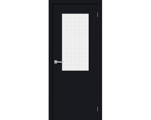 Дверь Браво Браво-7 Total Black Wired Glass 12,5
