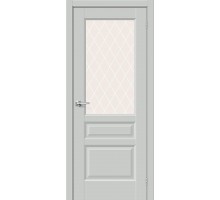 Дверь Браво Неоклассик-35 Grey Matt White Сrystal Mr.Wood