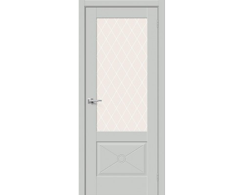 Дверь Браво Прима-13.Ф2.0.0 Grey Matt White Сrystal