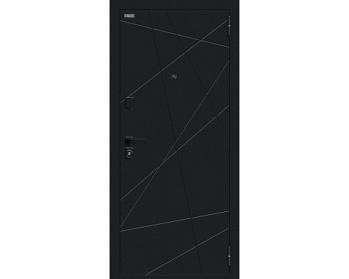 Дверь входная Bravo R Граффити-5/SBlack Букле черное/Slate Art