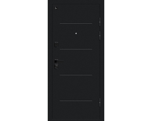 Дверь входная Bravo Z Грид Букле черное/Cappuccino Melinga