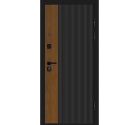 Дверь входная Optim D Optim Z-2 Вертикаль Муар черный-Грецкий Орех/Белый