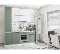 Vivat Кухня Фьюжн-06 Silky White/Silky Mint 2340*2000*600