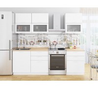 Vivat Кухня Валерия-М-01 Белый металлик/Белый 2140*1800*600