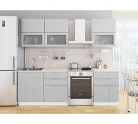 Vivat Кухня Валерия-М-01 Белый металлик/Гранатовый металлик/Венге 2140*1800*600