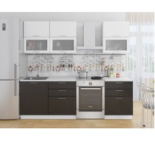 Vivat Кухня Валерия-М-01 Белый металлик/Черный металлик 2140*1800*600