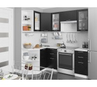 Vivat Кухня Валерия-М-04 Черный металлик/Белый 2140*1290/2000*600